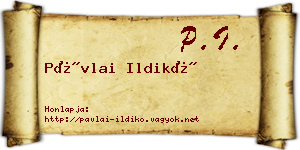 Pávlai Ildikó névjegykártya